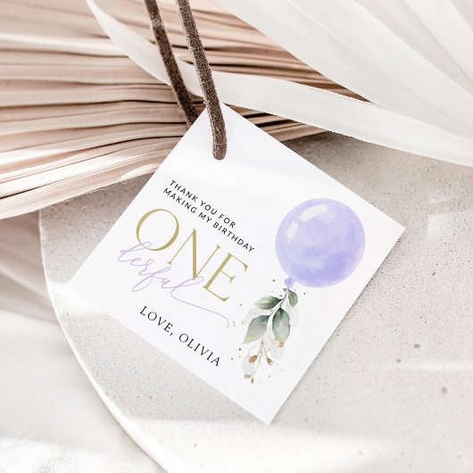 Étiquettes Cadeau Balcon Violet, Verdure, Feuillage, Premier Anniver