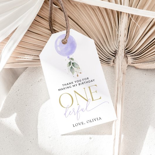 Étiquettes-cadeau Balcon Violet, Verdure, Feuillage, Premier Anniver