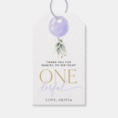 Étiquettes-cadeau Balcon Violet, Verdure, Feuillage, Premier Anniver (Devant)