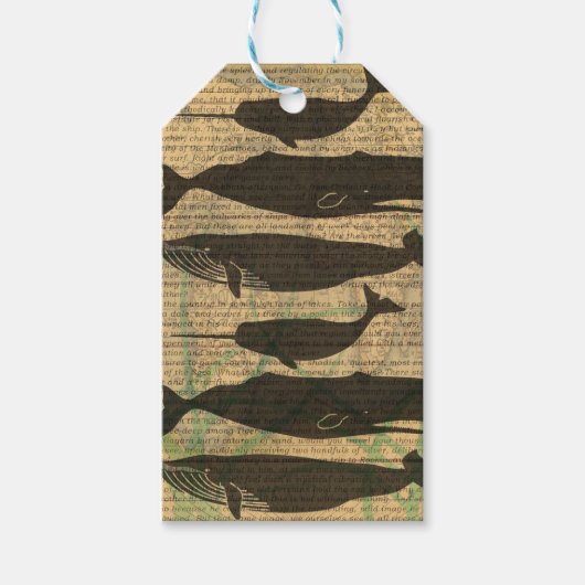 Étiquettes-cadeau Baleine antique Vie marine (Devant)