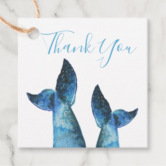 Étiquettes Cadeau Baleine bleue (Devant)