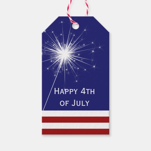 Étiquettes-cadeau Balise 4 juillet Sparkler 3 (Devant)