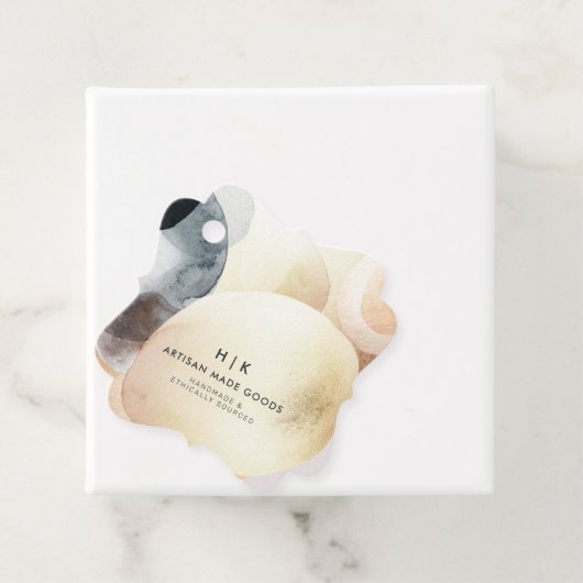 Étiquettes Cadeau Balise Artisan Abstrait Shapes Aquarelle Hang (En situation)