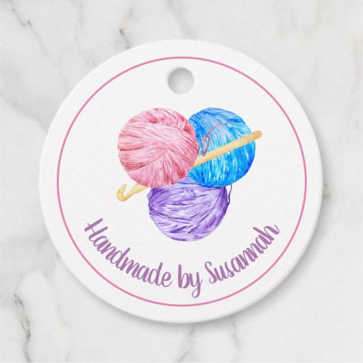 Étiquettes Cadeau Balise artisanale Crochet et fils (Devant)