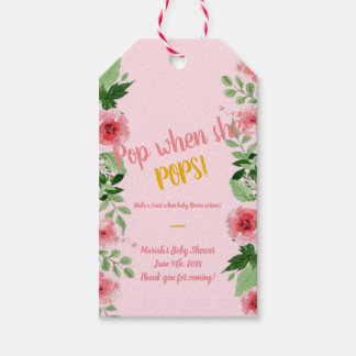 Étiquettes-cadeau Balise baby shower mini champagne