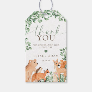 Étiquettes-cadeau Balise Baby shower vert Favoriser les animaux de b