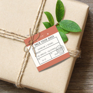 Étiquettes Cadeau Balise Bagage Enregistrer La Date