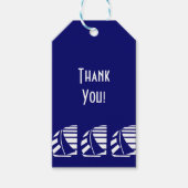 Étiquettes-cadeau Balise Balises blanches sur Merci bleu personnalis (Devant)