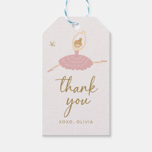 Étiquettes-cadeau Balise Ballerina Merci ・ Merci de ballet (Devant)