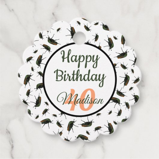 Étiquettes Cadeau Balise Beetle Bogue / Favoriser - Option personnal (Devant)