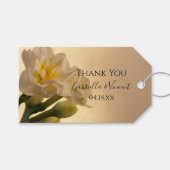 Étiquettes-cadeau Balise blanche double jonquilles Mariage Merci Fav (Devant (Horizontal))