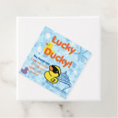 Étiquettes Cadeau Balise bleue de croisière de canard (En situation)