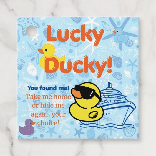 Étiquettes Cadeau Balise bleue de croisière de canard (Devant)