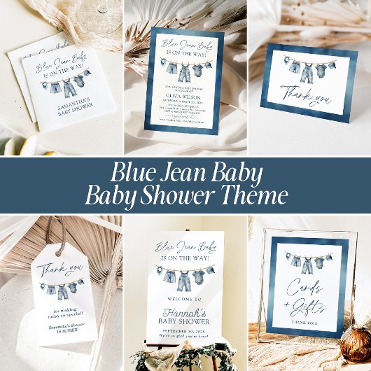 Étiquettes-cadeau Balise Blue Jean Baby shower Favoriser