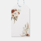 Étiquettes-cadeau Balise Boho Arch Citrouille blanc Merci floral (Dos)