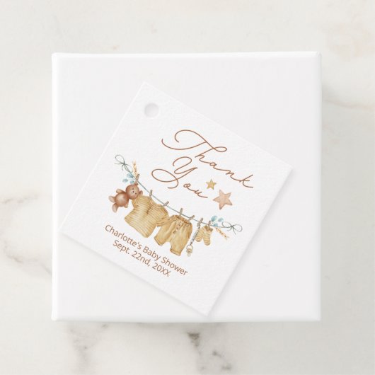 Étiquettes Cadeau Balise Boho Baby shower Merci (En situation)