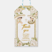 Étiquettes-cadeau Balise Boho Cactus Merci de fleurs roses (Dos)