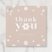 Étiquettes Cadeau Balise Boho Daisy Merci Favoriser (Devant)