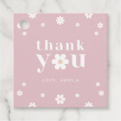 Étiquettes Cadeau Balise Boho Daisy Merci Favoriser (Devant)