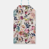 Étiquettes-cadeau Balise Boho Floral Feather Rustic Shower Favoriser (Dos)