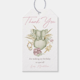 Étiquettes-cadeau Balise Boho Pink Girl Baby shower Merci