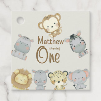 Étiquettes Cadeau Balise Boho Safari Carré Favoriser