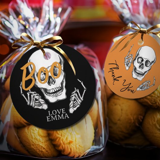 Étiquettes Cadeau Balise Boo Skull 👓