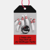 Étiquettes-cadeau Balise Bowling Birthday Party Favoriser (Dos)