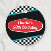 Étiquettes Cadeau Balise cadeau 1950's Diner Retro Anniversaire Favo (Dos)