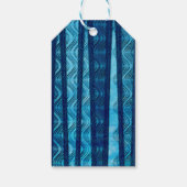 Étiquettes-cadeau Balise cadeau Abstrait Blue Retro Beach Waves (Dos)