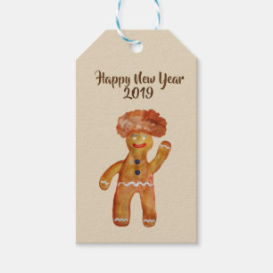 Étiquettes-cadeau Balise cadeau Afro Hair Gingerbread Homme stom