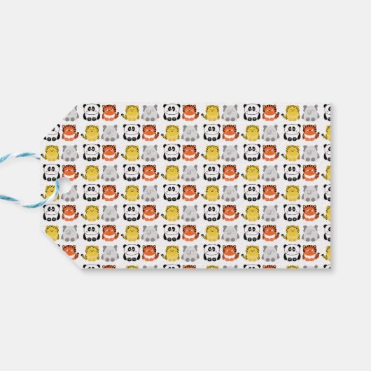 Étiquettes-cadeau Balise cadeau animal de style kawaii (Dos Horizontal)