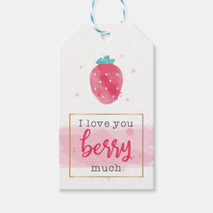 Étiquettes-cadeau Balise Cadeau Aquarelle I Lory You Berry Beaucoup
