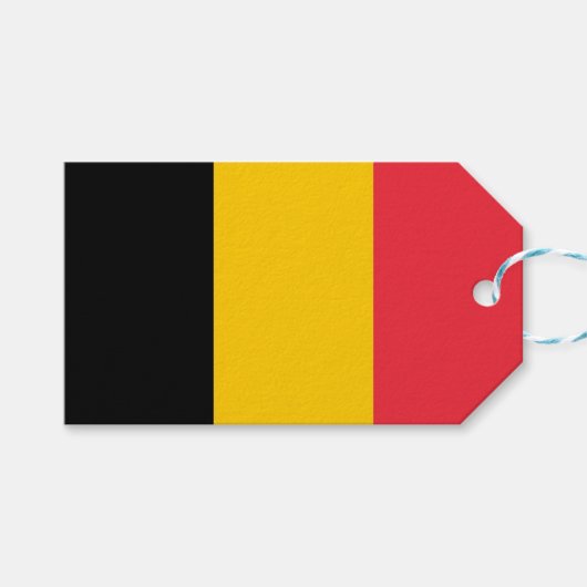 Étiquettes-cadeau Balise cadeau avec Drapeau de Belgique (Devant (Horizontal))