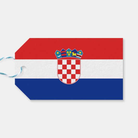 Étiquettes-cadeau Balise cadeau avec drapeau de Croatie (Dos Horizontal)