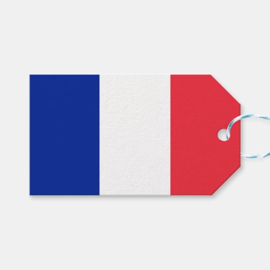 Étiquettes-cadeau Balise cadeau avec Drapeau de France (Devant (Horizontal))