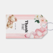 Étiquettes-cadeau Balise cadeau Baby shower Ours rose Ballons (Devant (Horizontal))