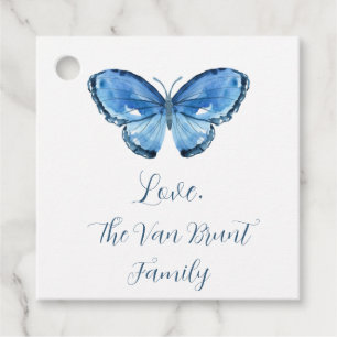 Étiquettes Cadeau Balise cadeau Bleu Papillon