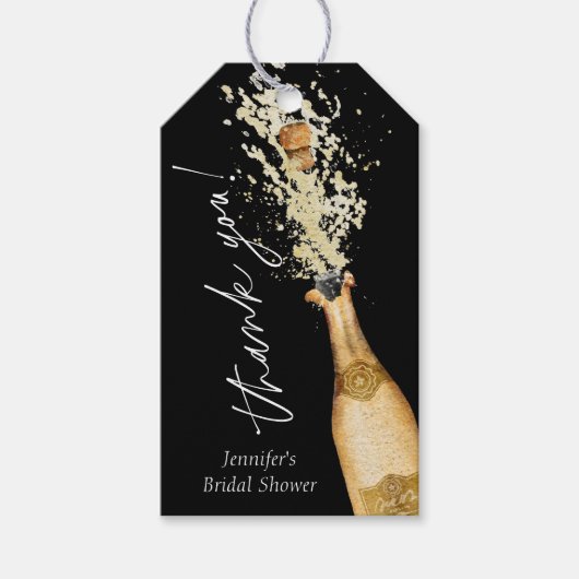 Étiquettes-cadeau Balise cadeau Brunch et Fête des mariées Bubbly (Devant)