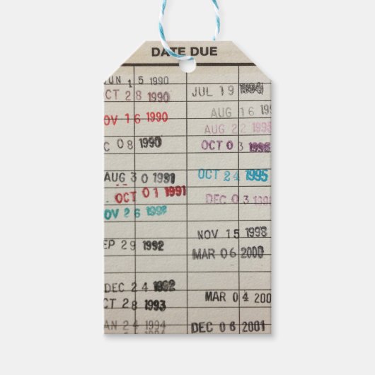 Étiquettes-cadeau Balise cadeau Cartes de bibliothèque imprimable (Devant)