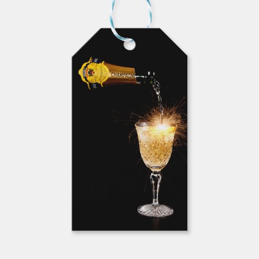 Étiquettes-cadeau Balise cadeau Champagne Étincelle (Devant)