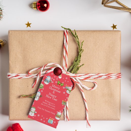 Étiquettes-cadeau Balise Cadeau Charmant hiver Snowman