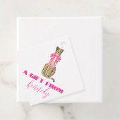 Étiquettes Cadeau Balise cadeau Cheetah Bow rose (En situation)