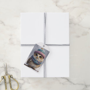 Étiquettes-cadeau Balise cadeau chouette et douillette