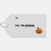 Étiquettes-cadeau Balise cadeau Citrouille Halloween heureuse (Dos (Horizontal))