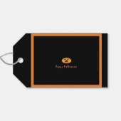 Étiquettes-cadeau Balise cadeau citrouille Halloween noir et orange (Dos (Horizontal))