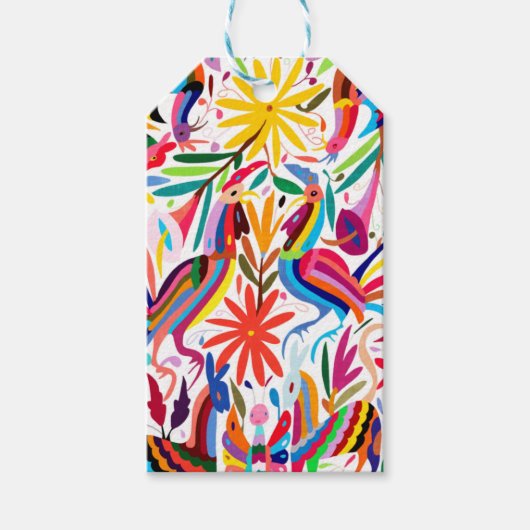 Étiquettes-cadeau Balise cadeau couleur Otomi (Devant)