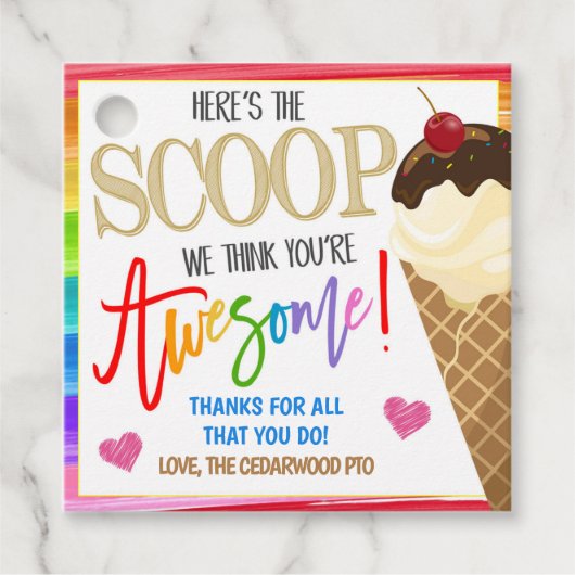 Étiquettes Cadeau Balise cadeau crème glacée (Devant)