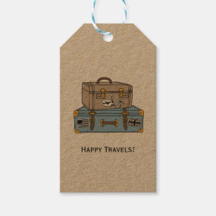 Étiquettes-cadeau Balise cadeau d'adieu pour bagages vintages