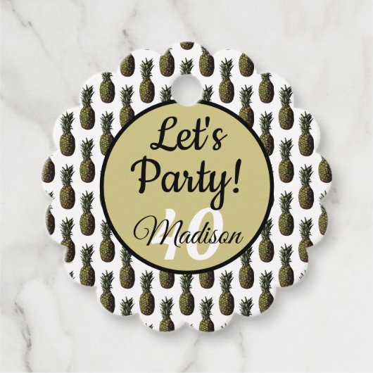 Étiquettes Cadeau Balise Cadeau d'ananas / Favoriser - Option person (Devant)